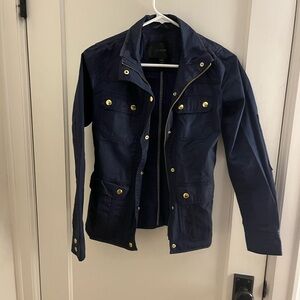 J. Crew navy blue jacket with gold accents